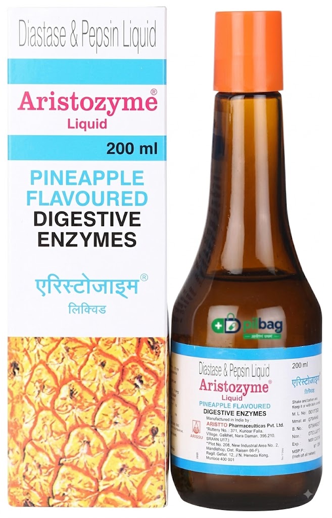 Aristozyme Diastase & Pepsin Liquid | For Digestive Care & Stomach Care | Flavour Pineapple